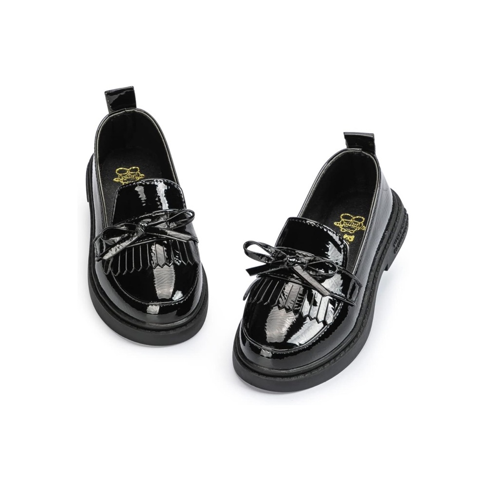 Black Patent Leather Loafers _ Girls 13US
